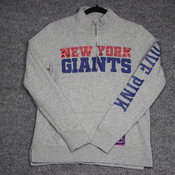 Victoria's Secret PINK New York Giants NFL Quarter Zip Pullover Sweatshirt - Picture 1 of 9